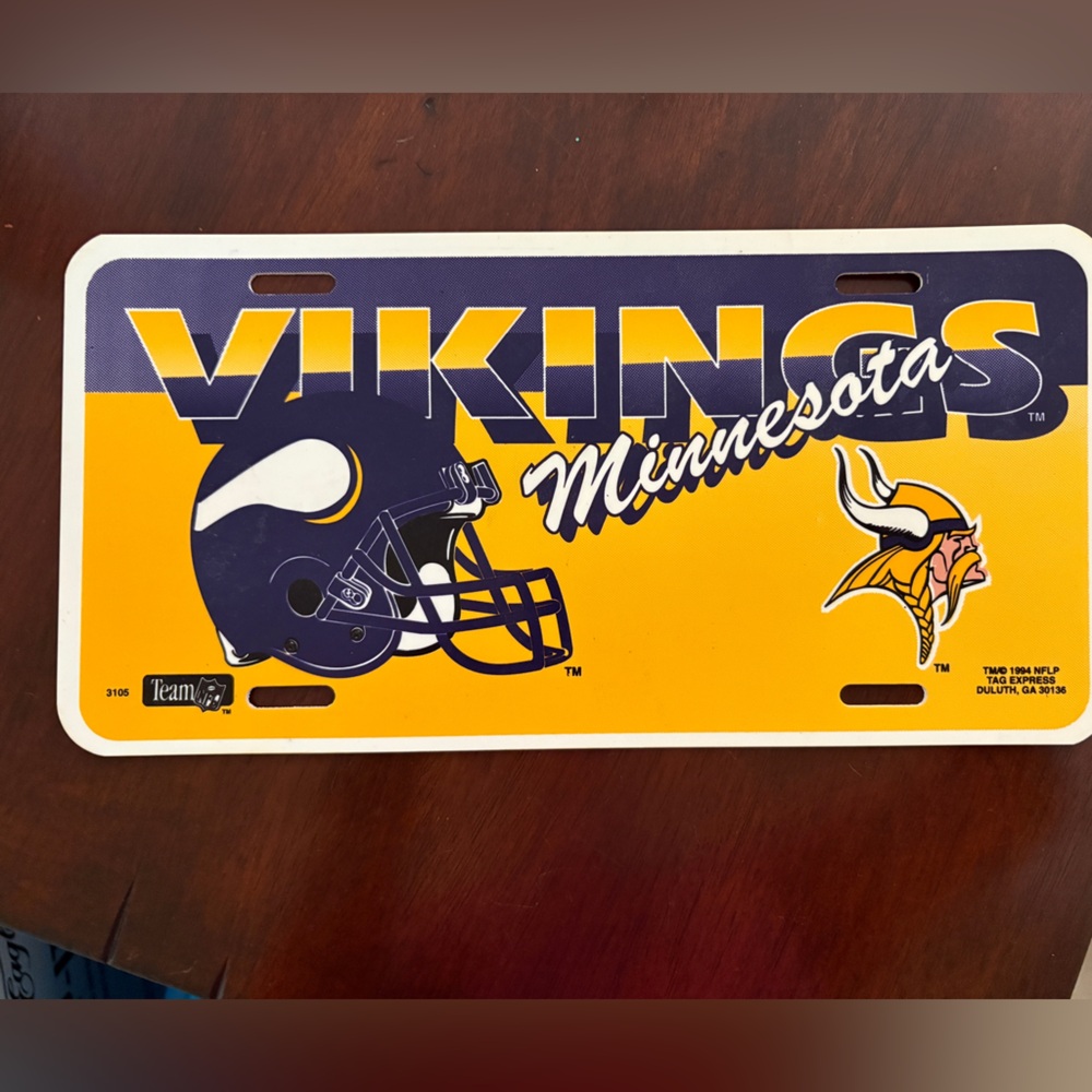 Minnesota Vikings Yellow and Purple License Plate